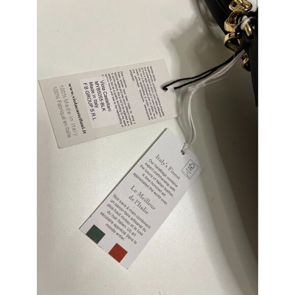 NWT Viola Castellani smooth black leather bucket bag - Picture 9 of 12